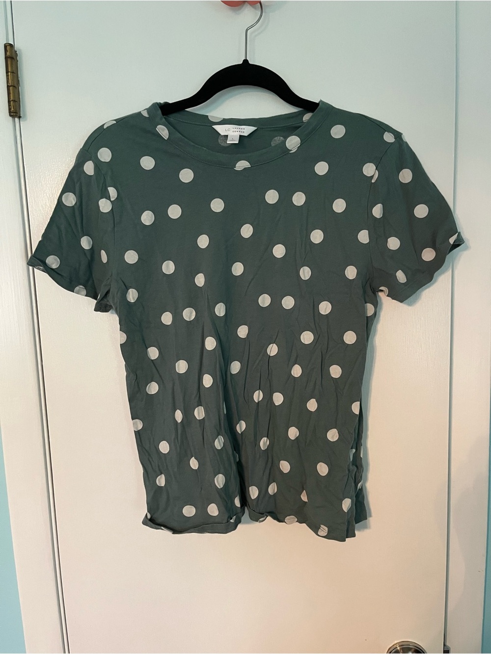 Polka Dot Short Sleeve Tee - Green / White